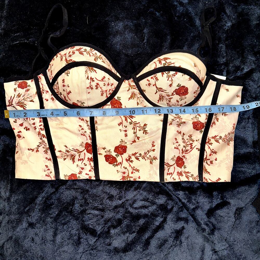 NWT LOVERS + FRIENDS FLORAL BUSTIER CORSET TOP XL - Picture 6 of 8